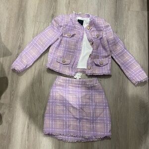 Brand New River Island Purple Tweed Suit-Tag on